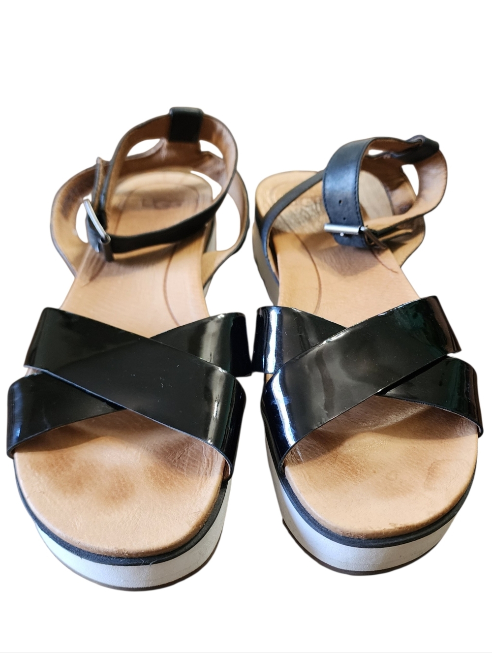 UGG Black Platform Ankle Strap Sandals 9.5